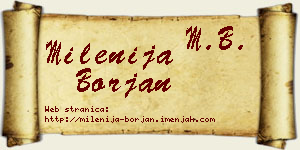 Milenija Borjan vizit kartica